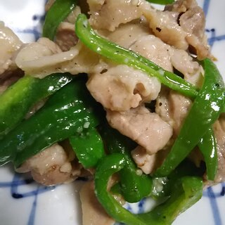 豚肉とピーマンの塩にんにく炒め(^^)